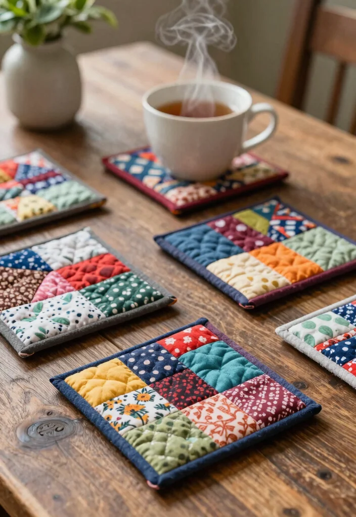 10 Senior Craft Ideas: Fun and Relaxing DIY Projects - 10. Quilted Coasters 1