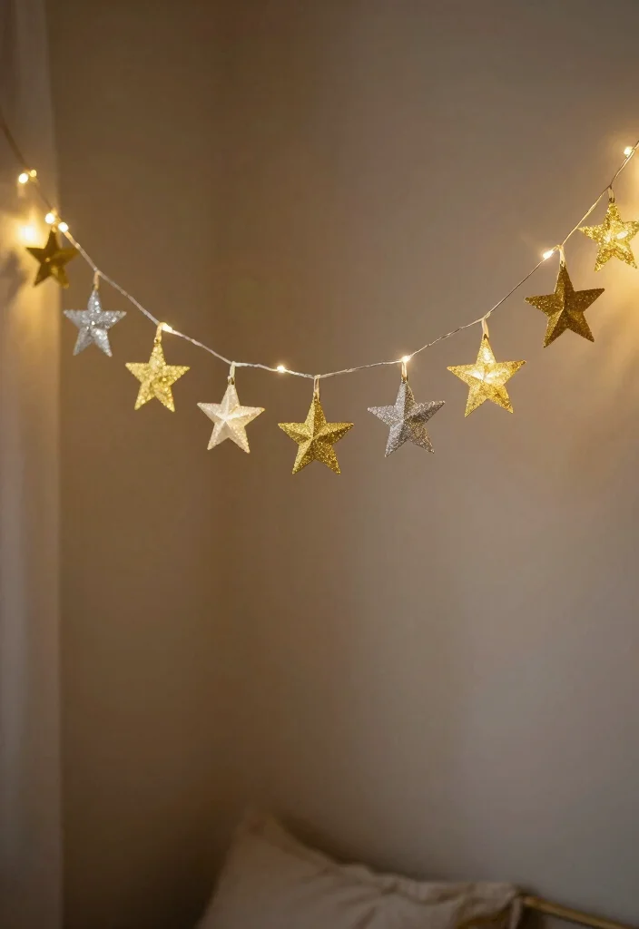 10 Star Craft Ideas for Cute and Simple Decorations - 4. Twinkling Star Garland 1