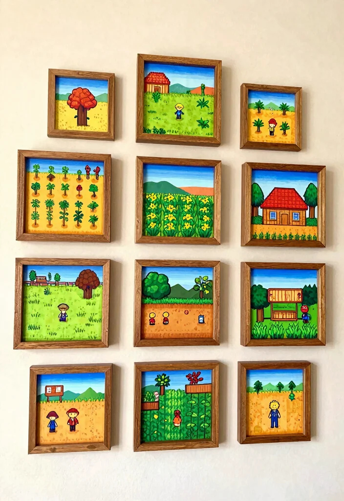10 Stardew Valley Decoration Ideas for a Cozy Gamer Room DIY - 1. Stardew Valley Wall Art 1
