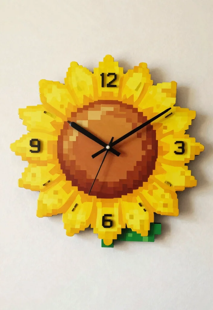 10 Terraria Decoration Ideas: Creative Gamer Inspired Decor - 4. Custom Terraria Wall Clock 1