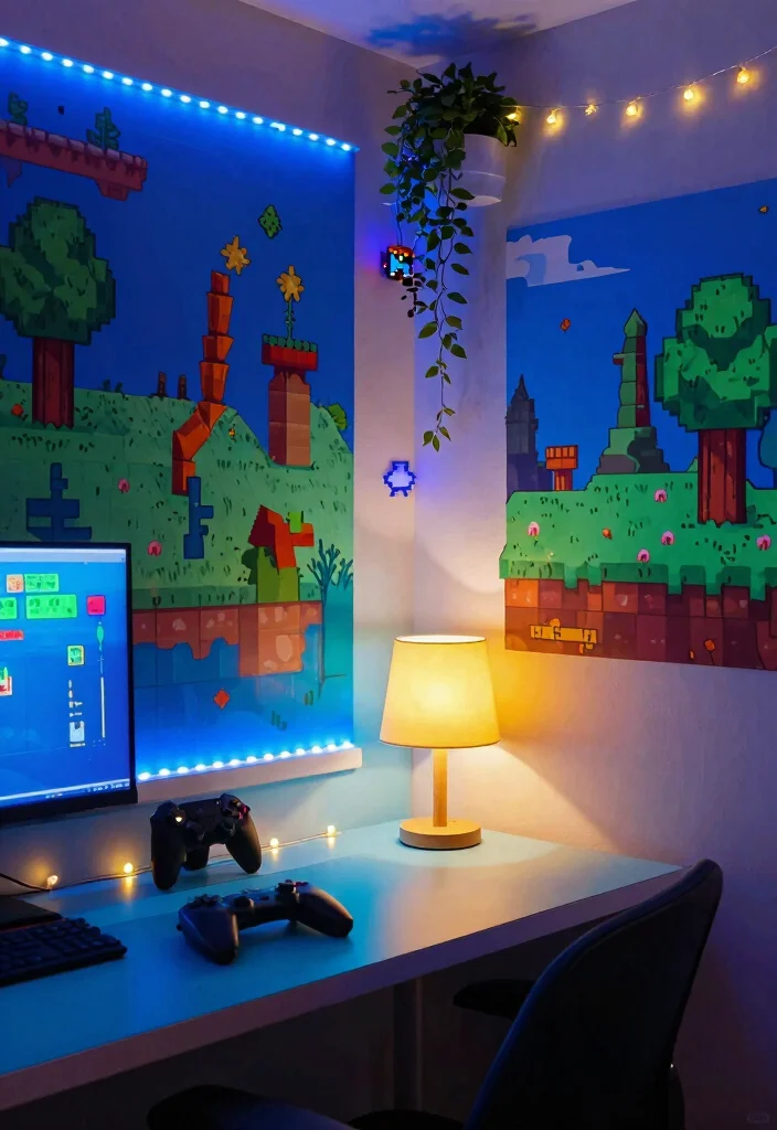 10 Terraria Decoration Ideas: Creative Gamer Inspired Decor - 6. Terraria-Themed Lighting 1