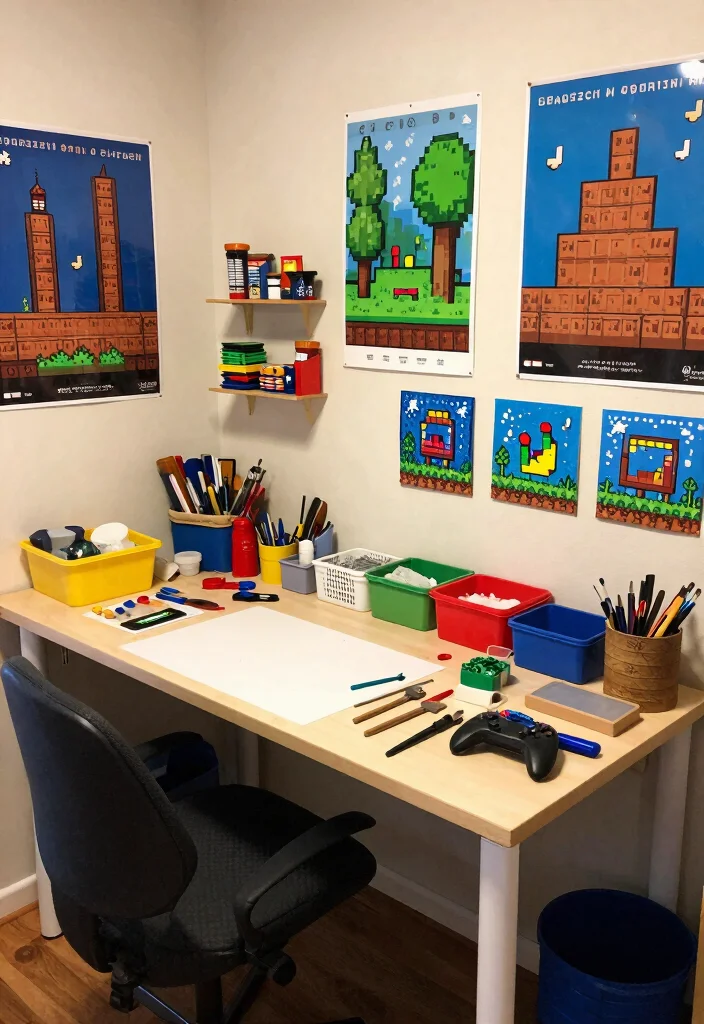 10 Terraria Decoration Ideas: Creative Gamer Inspired Decor - 9. Terraria Crafting Station 1