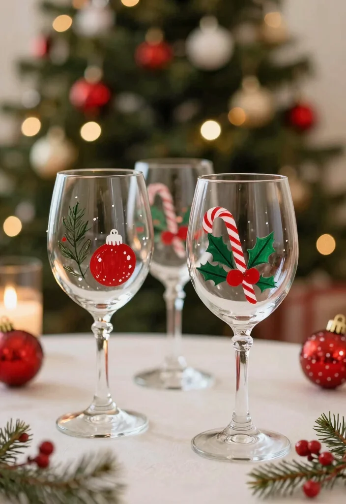10 Wine Glass Painting Ideas Easy Enough for Beginners - 5. Festive Ornaments for Christmas 1