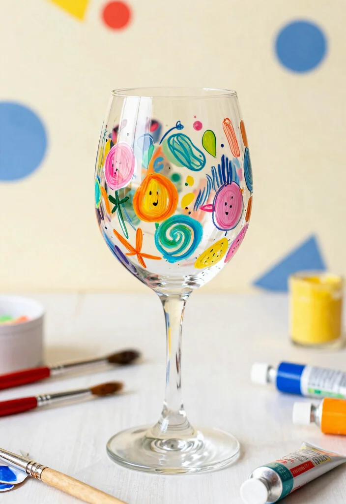 10 Wine Glass Painting Ideas Easy Enough for Beginners - 6. Whimsical Doodles for Everyday Fun 1