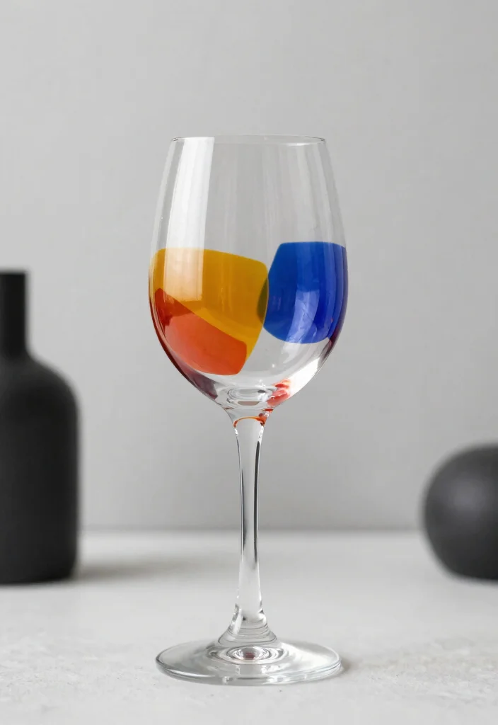 10 Wine Glass Painting Ideas Easy Enough for Beginners - 7. Geometric Shapes for a Modern Touch 1