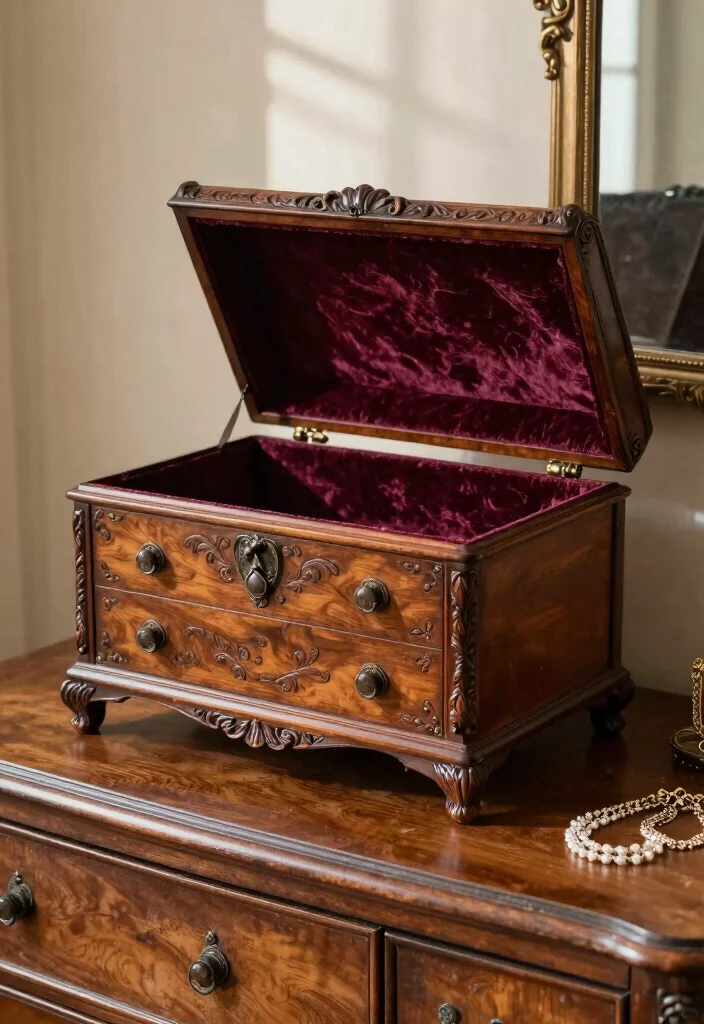 10 Wood Jewelry Box Ideas Simple and Timeless DIY 3 10 Wood Jewelry Box Ideas Simple and Timeless DIY 3. Vintage Chest with Carved Details 0