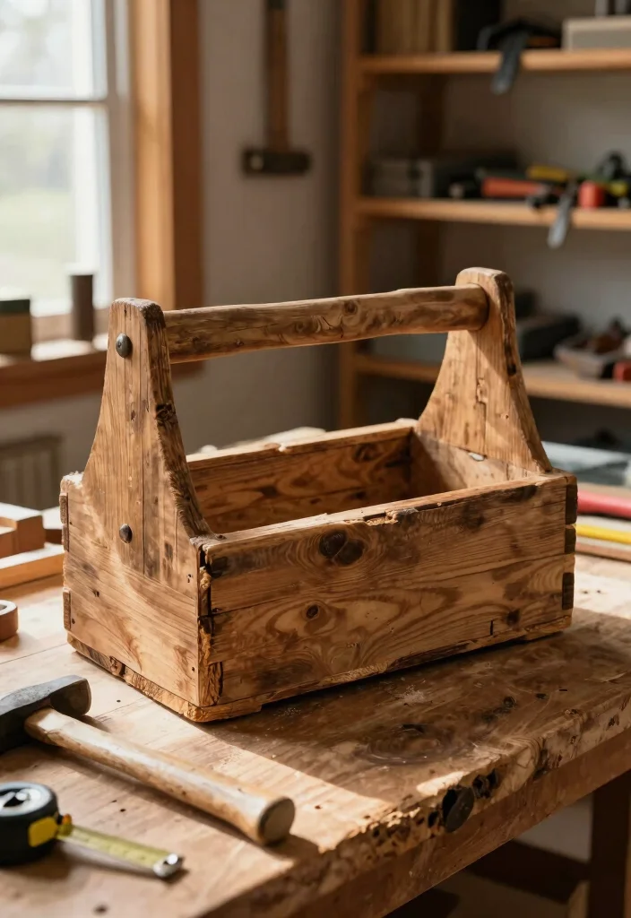 10 Wood Tool Box Ideas: Practical and Durable Builds - 1. Rustic Wooden Toolbox 1