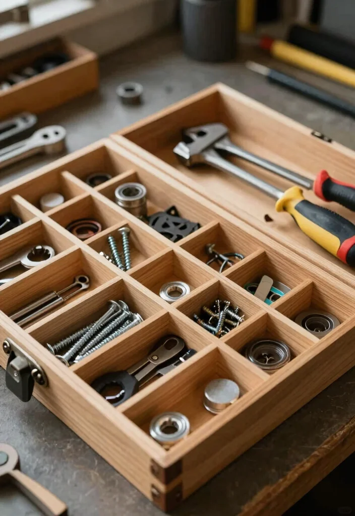 10 Wood Tool Box Ideas: Practical and Durable Builds - 3. Multi-Compartment Organizer 1