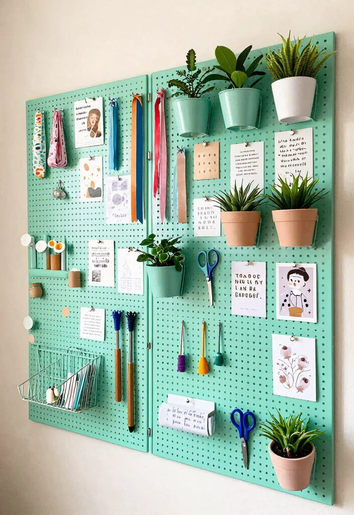 12 Art and Craft Room Decoration Ideas to Boost Creativity - 3. Pegboard Wall Organizer 1