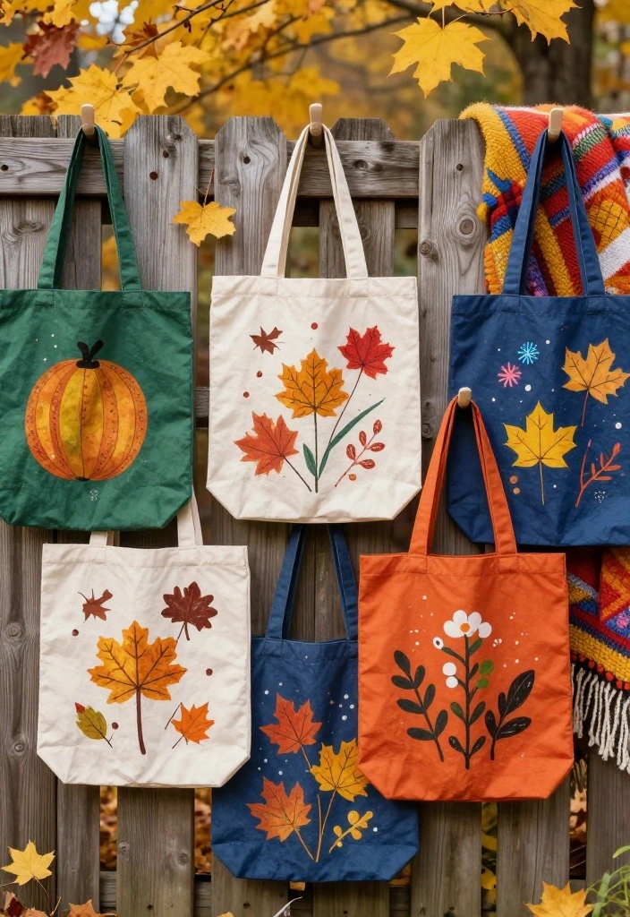 12 Autumn Craft Ideas: Cozy Seasonal Projects 9 12 Autumn Craft Ideas Cozy Seasonal Projects 9. Fall themed T Shirt Tote Bags 0
