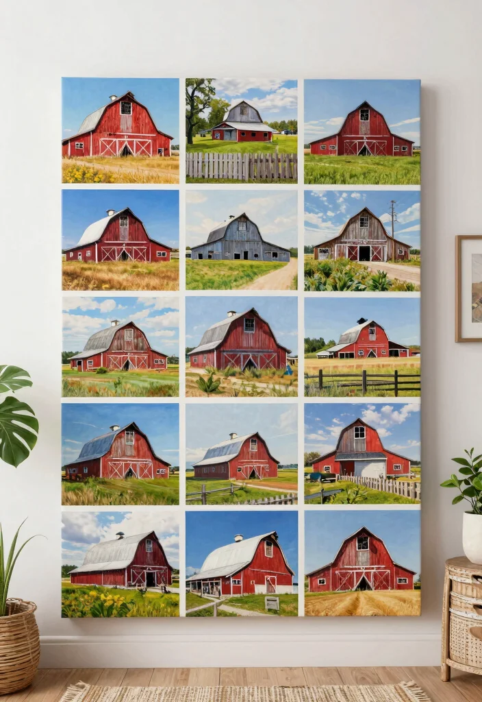 12 Barn Painting Ideas for Rustic Farmhouse Wall Decor - 7. Collage of Barn Memories 1