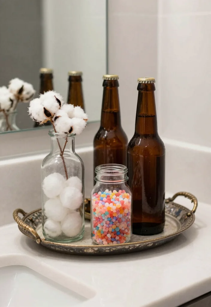12 Beer Bottle Decoration Ideas Stylish Upcycled Home Decor - 11. Beer Bottle Bathroom Decor 1