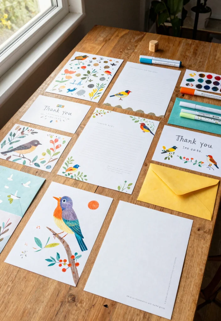12 Bird Craft Ideas Cute and Beginner Friendly - 12. Bird-themed Stationery Set 1