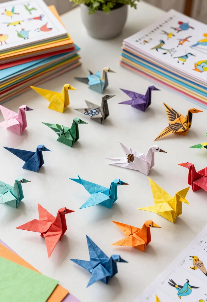 12 Bird Craft Ideas Cute and Beginner Friendly - 9. Origami Birds 1