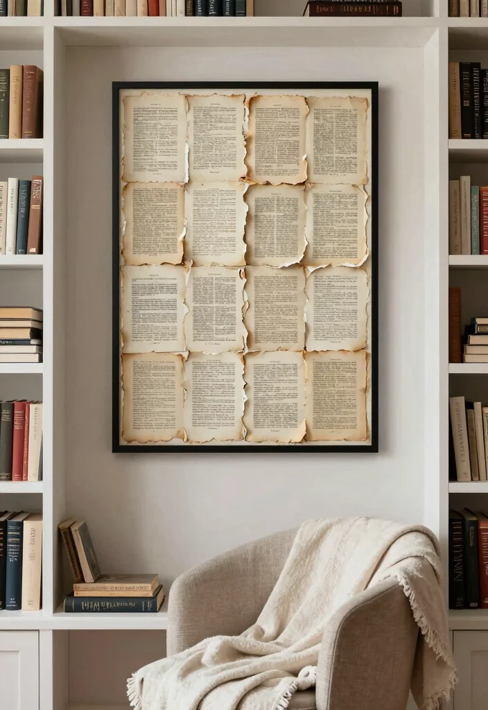 12 Craft Ideas Wall Decor Easy Handmade Accents - 12. Upcycled Book Page Art 1