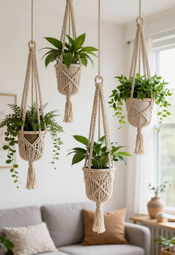 12 Craft Ideas Wall Decor Easy Handmade Accents - 4. Macramé Plant Hangers 1