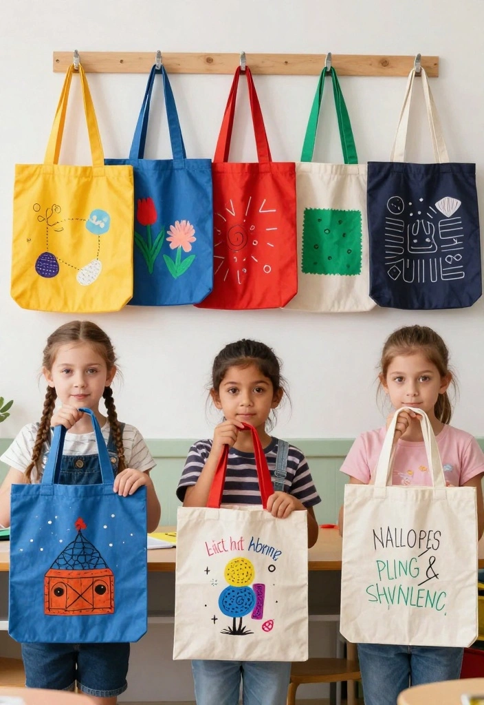 12 Craft Ideas for School: Easy and Fun Eco-Friendly Projects 4 12 Craft Ideas for School: Easy and Fun Eco-Friendly Projects - 4. Upcycled T-Shirt Tote Bags 1