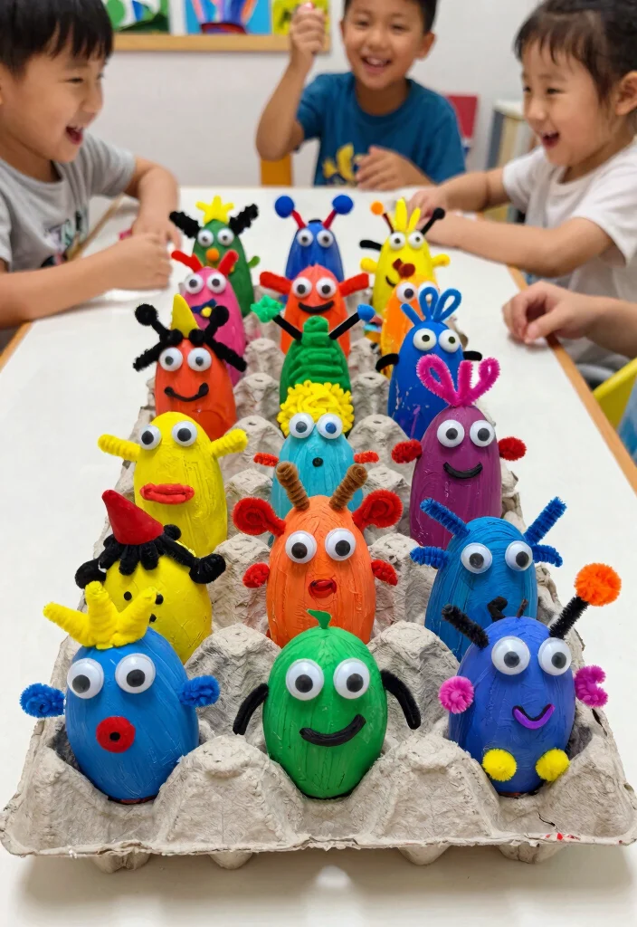 12 Craft Ideas for School: Easy and Fun Eco-Friendly Projects 6 12 Craft Ideas for School: Easy and Fun Eco-Friendly Projects - 6. Egg Carton Creatures 1