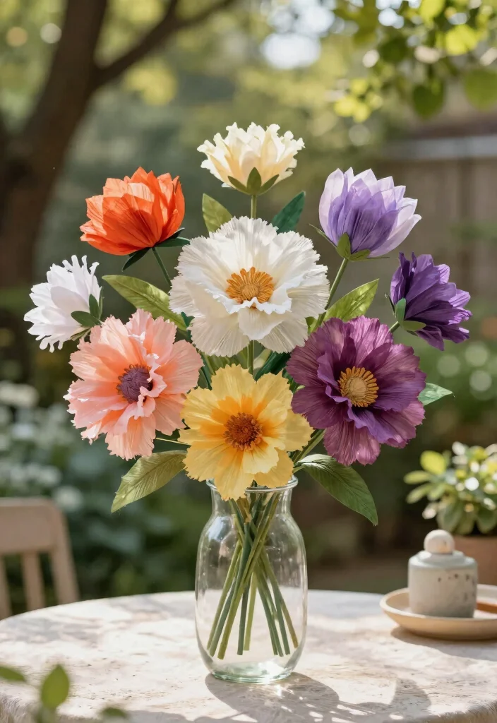 12 Craft Ideas with Tissue Paper: Easy and Budget Friendly - 1. Tissue Paper Flowers 1