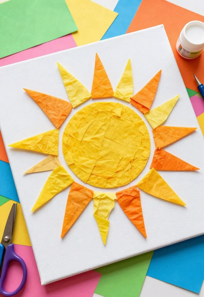 12 Craft Ideas with Tissue Paper: Easy and Budget Friendly - 7. Tissue Paper Mosaics 1