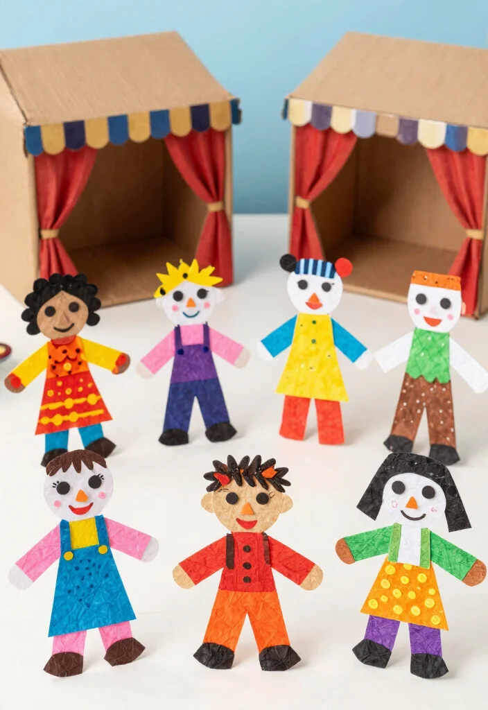 12 Craft Ideas with Tissue Paper: Easy and Budget Friendly - 9. Tissue Paper Puppets 1