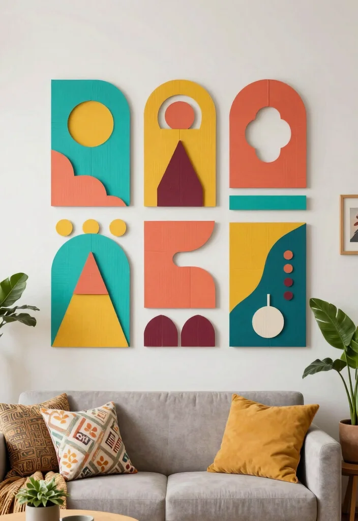 12 Creative Carton Decoration Ideas for Your Eco-Friendly Home - 1. Chic Wall Art with Cardboard Cutouts 1