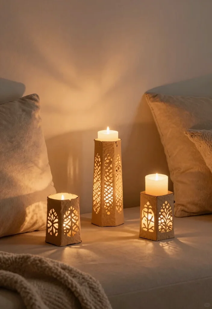 12 Creative Carton Decoration Ideas for Your Eco-Friendly Home - 10. Elegant Candle Holders 1