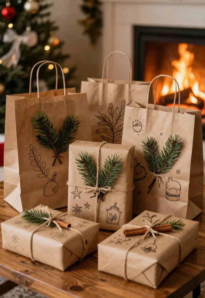 12 DIY Christmas Box Ideas for Festive Gift Packaging - 2. Brown Paper Bag Wraps 1