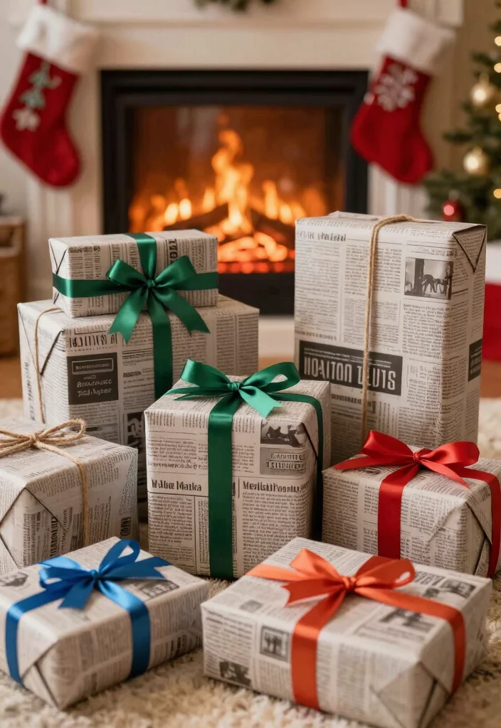 12 DIY Christmas Box Ideas for Festive Gift Packaging - 4. Eco-Friendly Newspaper Wraps 1
