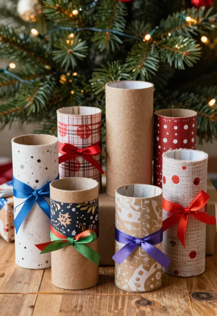 12 DIY Christmas Box Ideas for Festive Gift Packaging - 8. Cardboard Tube Gift Wrap 1