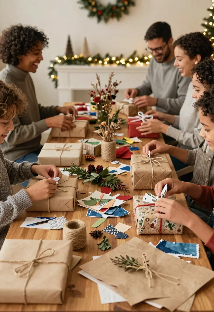 12 DIY Christmas Eve Box Ideas Family Tradition Crafts - 11. Eco-Friendly Gift Wrapping Station 1
