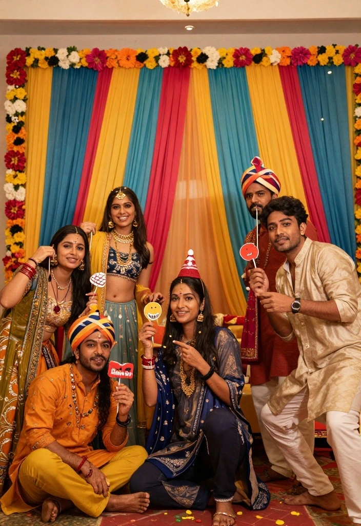 12 DIY Haldi Decoration Ideas: Budget Friendly and Traditional 11 12 DIY Haldi Decoration Ideas: Budget Friendly and Traditional - 11. Personalized Photo Booth 1