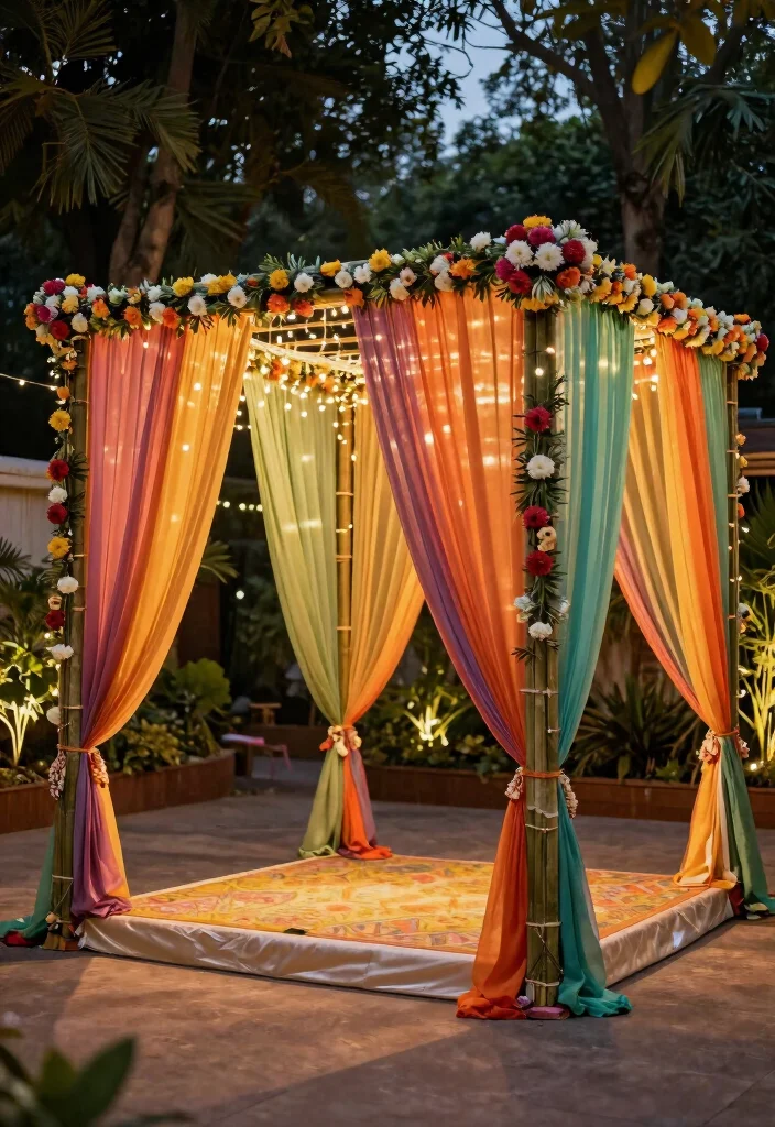 12 DIY Haldi Decoration Ideas: Budget Friendly and Traditional 7 12 DIY Haldi Decoration Ideas: Budget Friendly and Traditional - 7. DIY Mandap with Eco-Friendly Materials 1