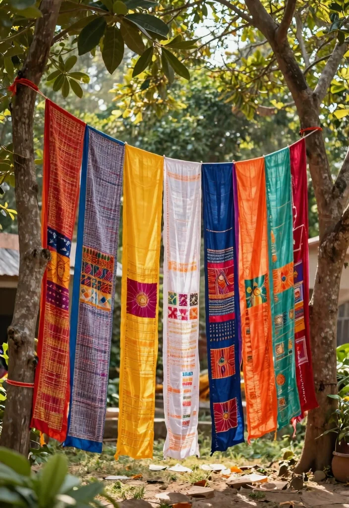 12 DIY Haldi Decoration Ideas at Home: Simple Setup - 5. Upcycled Fabric Banners 1