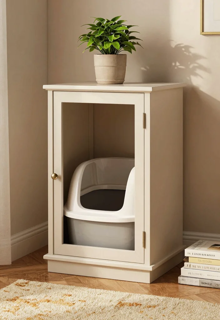 12 DIY Litter Box Ideas Hidden and Stylish Solutions 1. Elegant Enclosed Cabinet 0