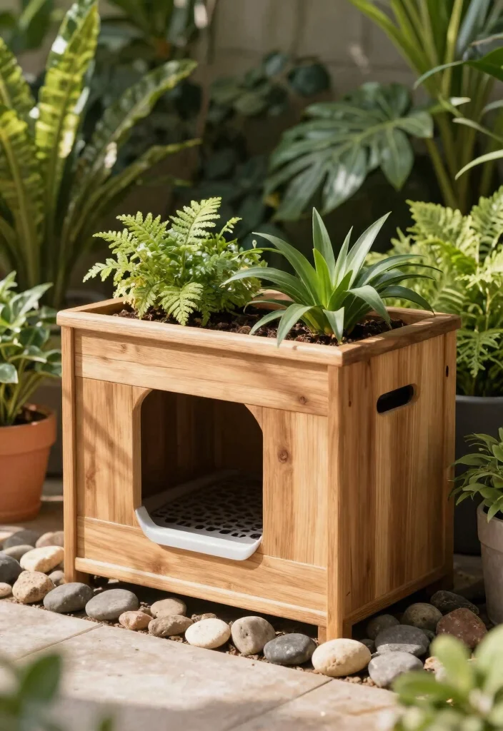 12 DIY Litter Box Ideas Hidden and Stylish Solutions 4. Stylish Plant Box 0