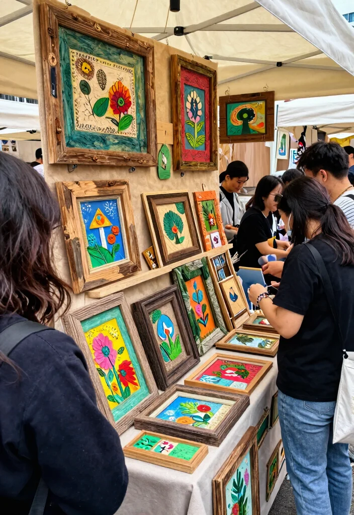 12 DIY Stall Decoration Ideas: Budget Friendly and Eye Catching 10 12 DIY Stall Decoration Ideas: Budget Friendly and Eye Catching - 10. Eco-Friendly Art Displays 1