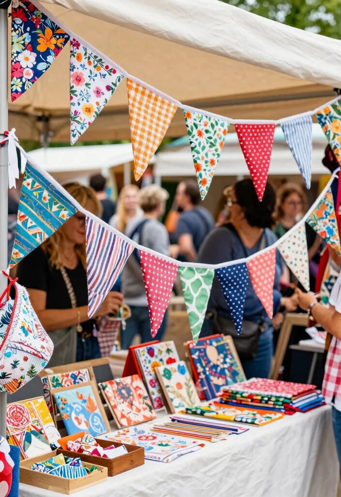 12 DIY Stall Decoration Ideas: Budget Friendly and Eye Catching 2 12 DIY Stall Decoration Ideas: Budget Friendly and Eye Catching - 2. Fabric Scrap Bunting 1