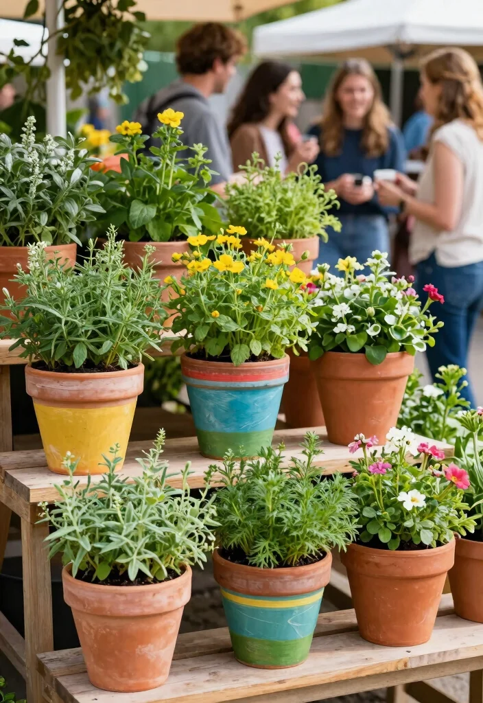 12 DIY Stall Decoration Ideas: Budget Friendly and Eye Catching 7 12 DIY Stall Decoration Ideas: Budget Friendly and Eye Catching - 7. Terracotta Pot Planters 1