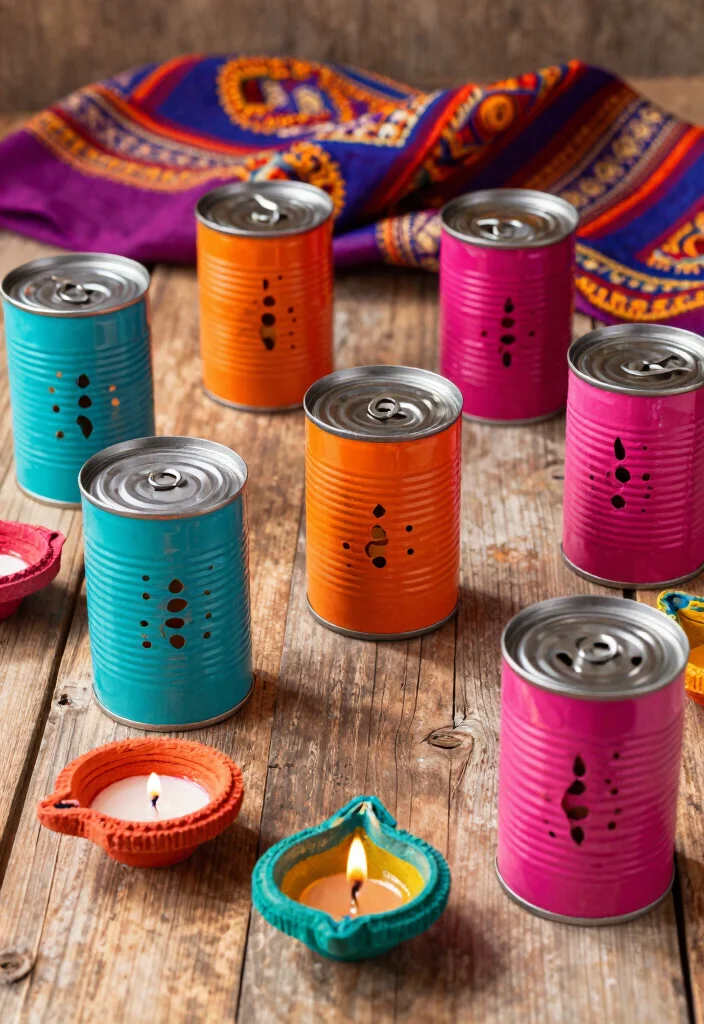 12 Diya Decoration Ideas Creative DIY Festival Decor 3 12 Diya Decoration Ideas Creative DIY Festival Decor - 3. Upcycled Tin Can Diyas 1
