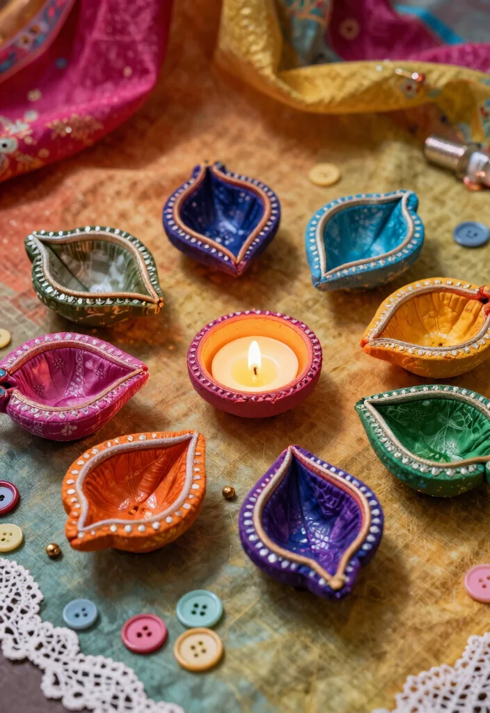 12 Diya Decoration Ideas Creative DIY Festival Decor 5 12 Diya Decoration Ideas Creative DIY Festival Decor - 5. Fabric Covered Diyas 1