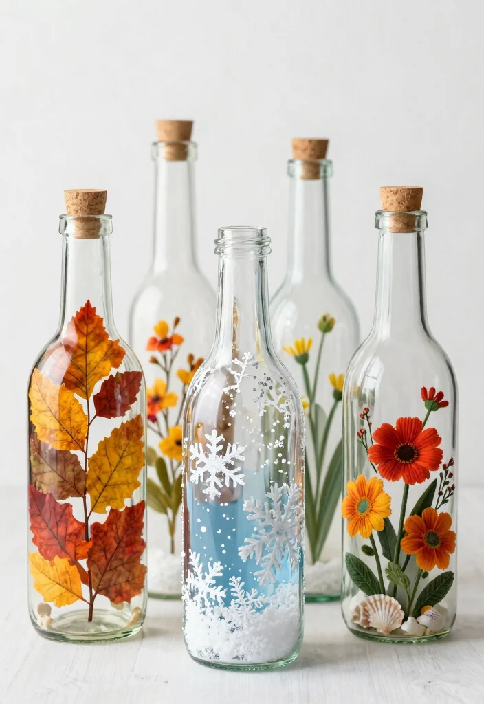 12 Easy Bottle Painting Ideas Using Items You Already Have - 11. Seasonal Decor Bottles 1