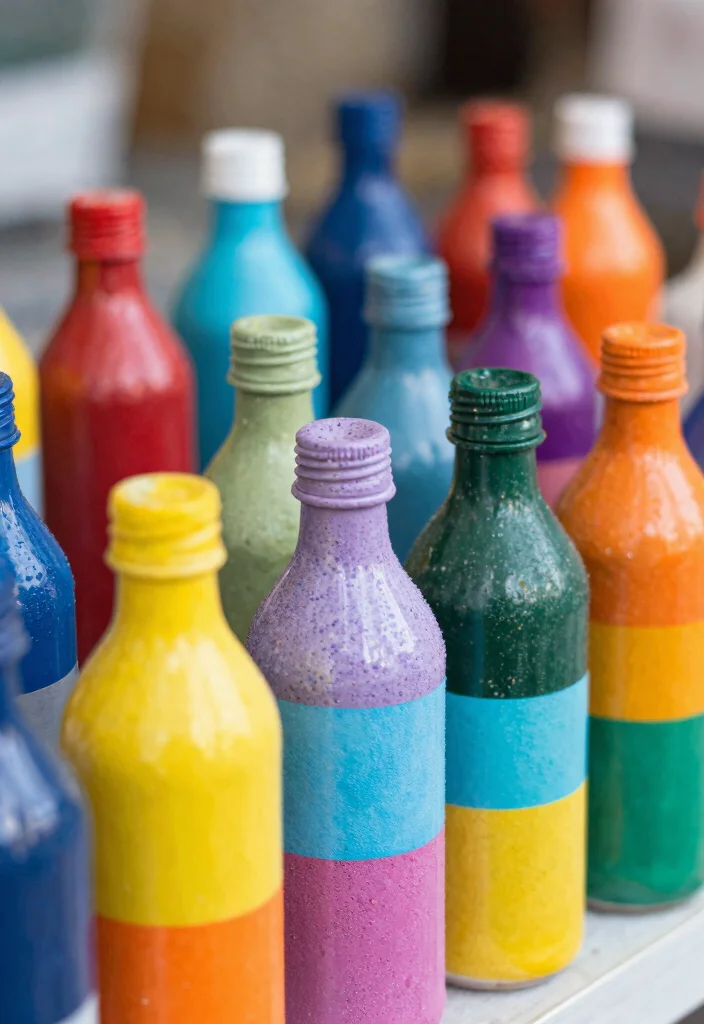 12 Easy Bottle Painting Ideas Using Items You Already Have - 12. Layered Paint Techniques 1