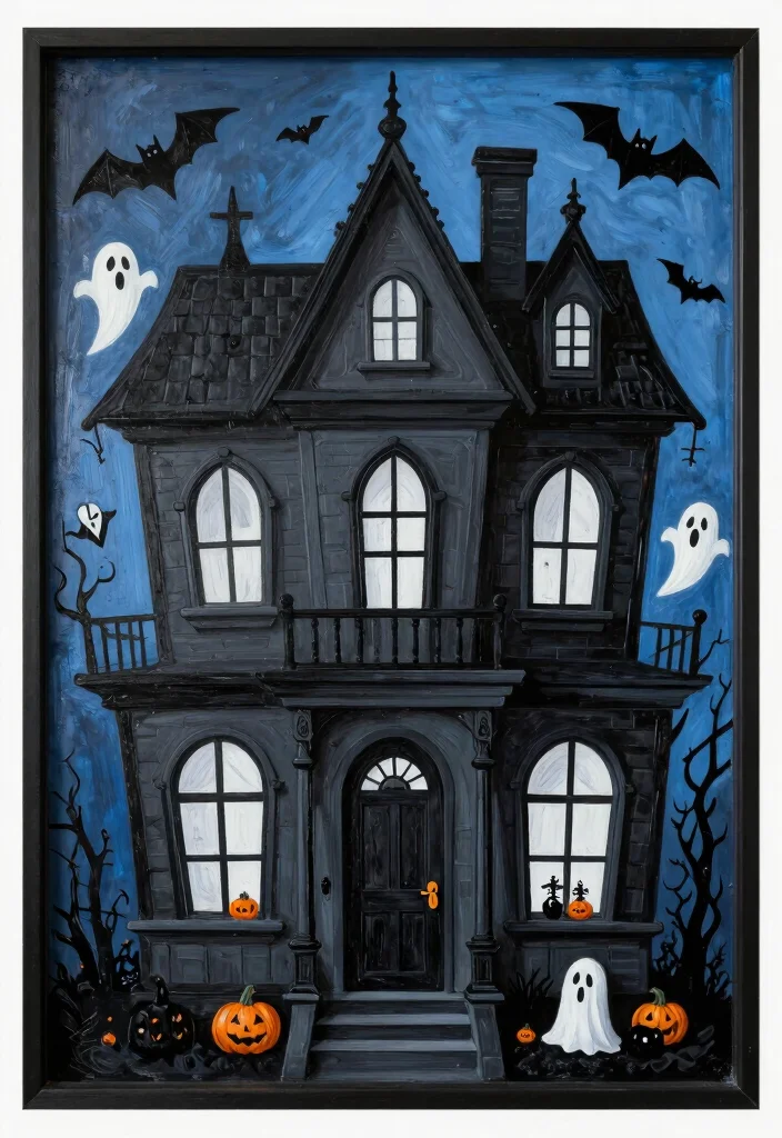 12 Easy Halloween Window Painting Ideas Last Minute Friendly - 8. Haunted House 1