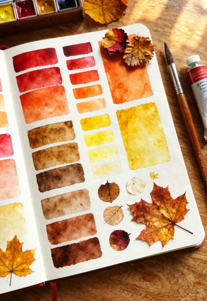 12 Fall Junk Journal Ideas Cozy and Creative for Autumn - 4. Autumn Color Swatches 1