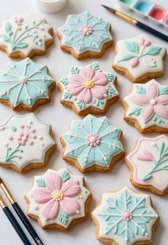 12 Gingerbread Painting Ideas Too Cute to Eat - 9. Elegant Winter Florals 1