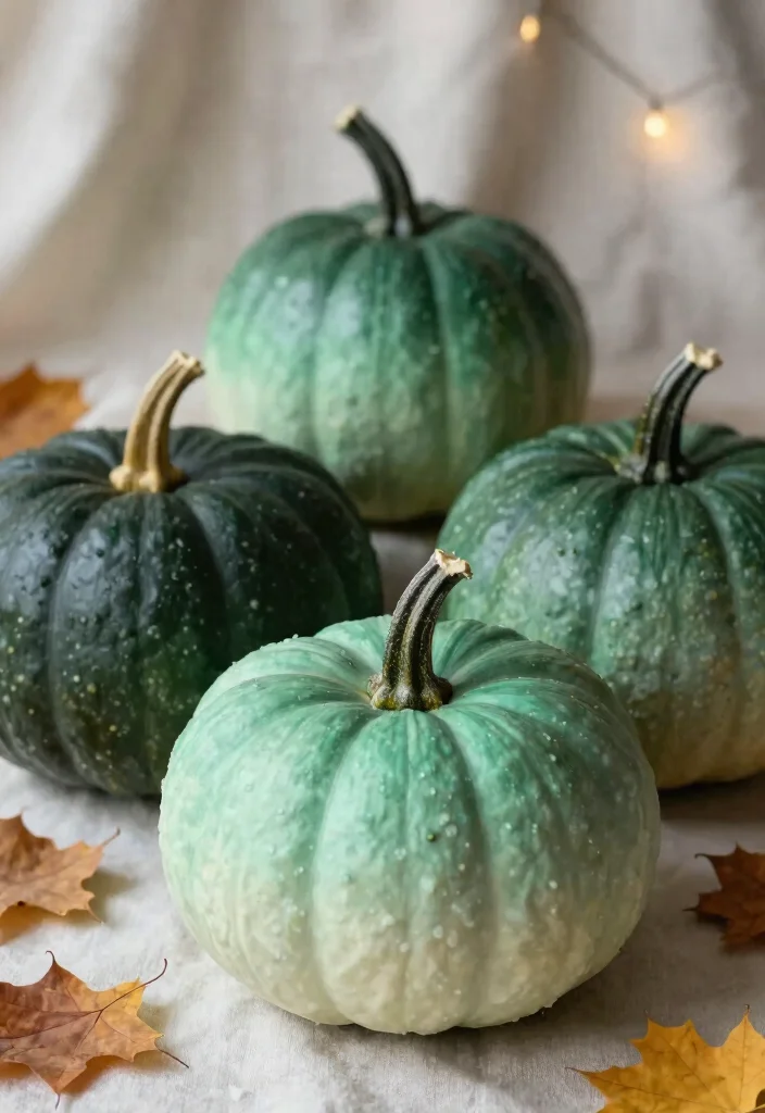 12 Green Pumpkin Painting Ideas for a Modern Fall Look 8 12 Green Pumpkin Painting Ideas for a Modern Fall Look - 8. Ombre Magic 1