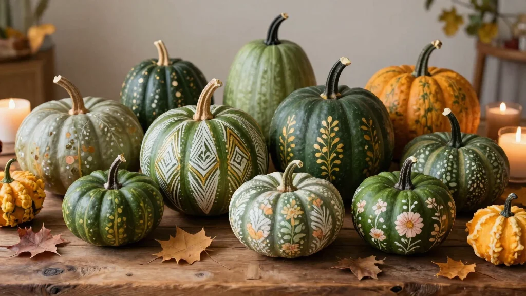12 Green Pumpkin Painting Ideas for a Modern Fall Look