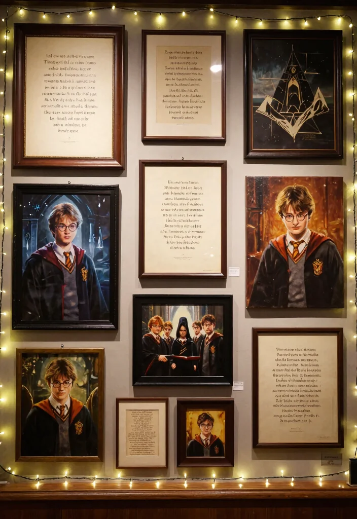 12 Harry Potter Craft Ideas: Magical DIY Decor Projects - 3. Wizarding World Wall Art 1