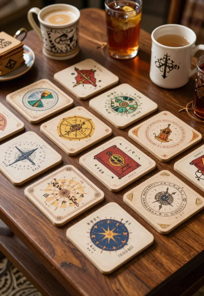 12 Harry Potter Craft Ideas: Magical DIY Decor Projects - 7. Spellbook Coasters 1